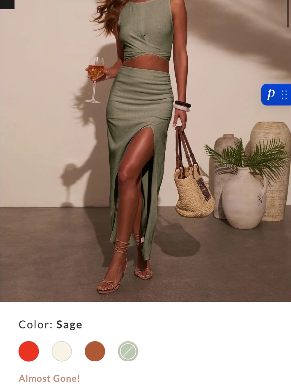 VICI NWOT Sage High-Slit Ribbed Maxi Skirt - Unbranded